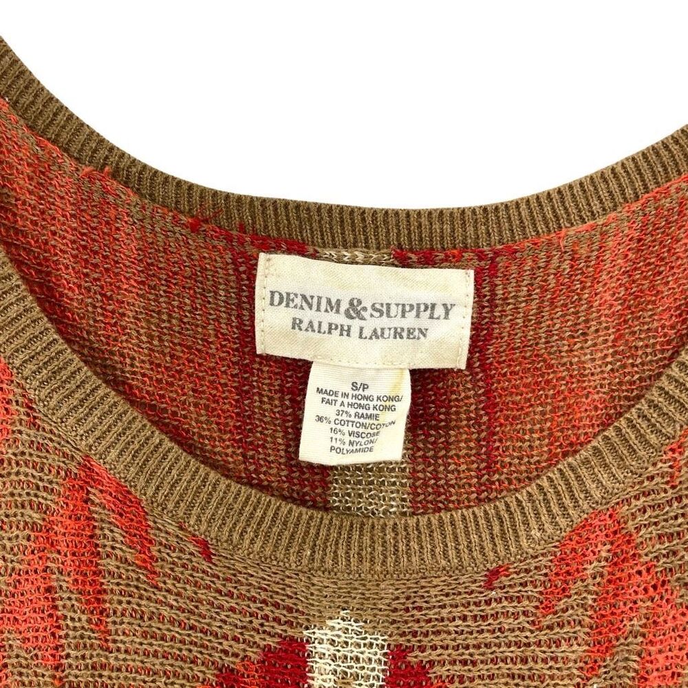 Denim & Supply Ralph Lauren aztec western geometric print sweater top Size S box - Picture 4 of 7